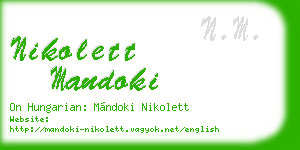 nikolett mandoki business card